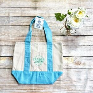 Trader Joe’s Mini Tote Bag Pastel Blue - New